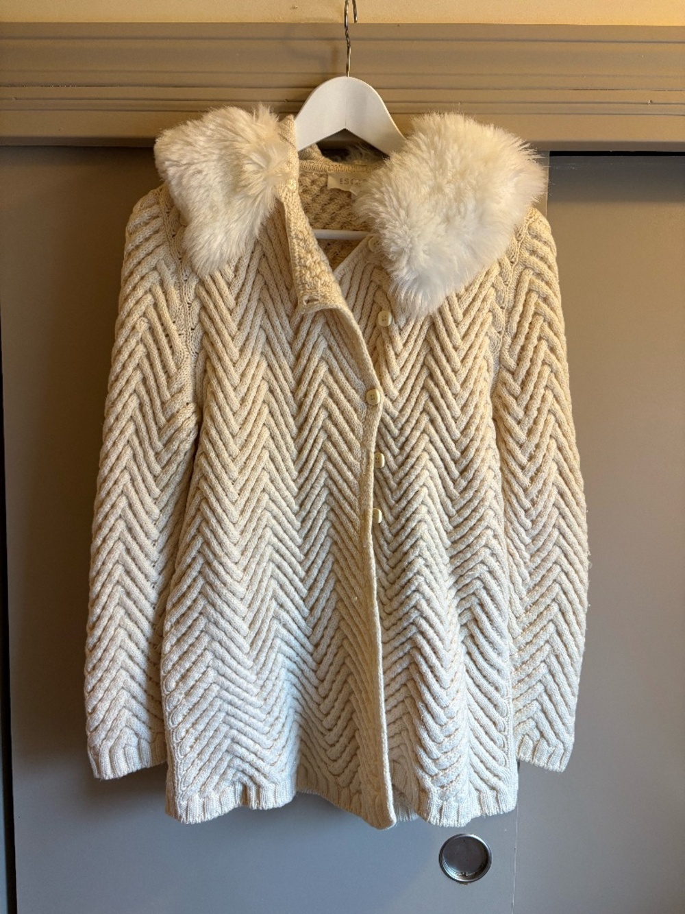 Escada wool sparkly cardigan size 10 Large vintage
